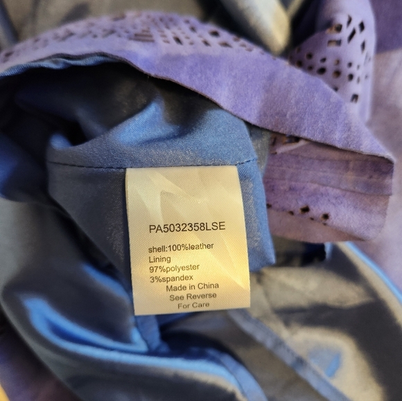 NWT Elegant Blue Leather Parker Dress Size Small - Picture 9 of 9